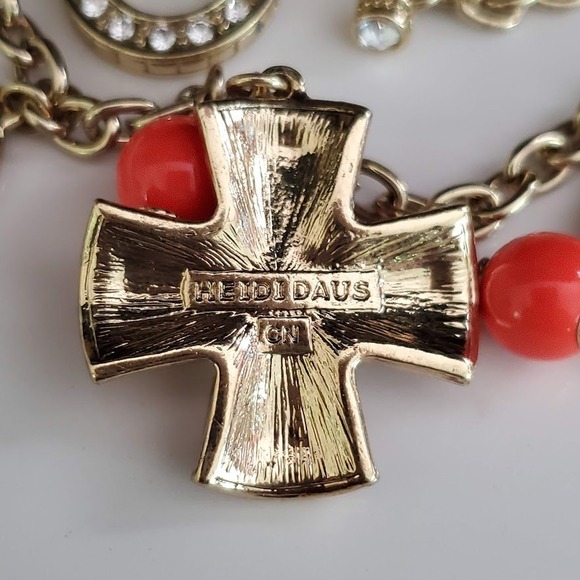 Heidi Daus Long Statement Necklace from Summer Swag Set Gold Plate Multi-colored - Picture 9 of 9